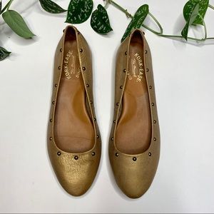 Kork Ease Gold Metallic Studded Flats